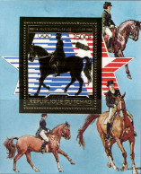 Tchad (Rep) Avion N** Yv:264 Mi: Jeux Olympiques Los Angeles Equitation Bloc - Chad (1960-...)