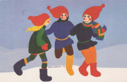 Happy New Year Christmas CHILDREN Vintage Postcard CPSMPF #PKG459.A - Nieuwjaar