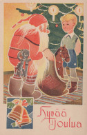 BABBO NATALE Buon Anno Natale Vintage Cartolina CPSMPF #PKG346.A - Kerstman