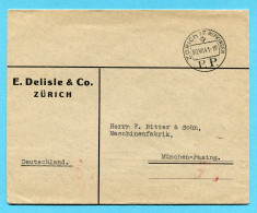 Zensur-Brief Von Zürich Wipkingen Nach München-Pasing Mit P.P. Stempel - Absender: E. Delisle & Co. - Storia Postale
