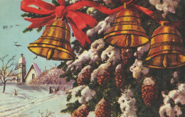 Feliz Año Navidad CAMPANA Vintage Tarjeta Postal CPSMPF #PKD496.A - Nieuwjaar