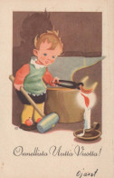 Feliz Año Navidad NIÑOS Vintage Tarjeta Postal CPSMPF #PKD416.A - Neujahr