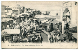 TUNISIE Voyagé 1924 * KAIROUAN Vue Dans La Grande Rue ( Très Animée ) LL Editeur - Tunisia