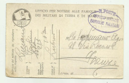 UFFICIO NOTIZIE FAMIGLIE MILITARI LIBERAZIONE DALLA PRIGIONIA 1919 -  LIVORNO - FIRENZE - VIAGGATA FP - War 1914-18