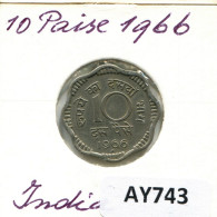 10 PAISE 1966 INDIA Moneda #AY743.E.A - Inde