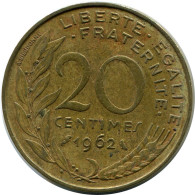 20 CENTIMES 1962 FRANCE Coin #AZ429.U.A - 20 Centimes