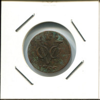 1766 HOLLAND VOC DUIT IINDES NÉERLANDAIS NETHERLANDS NEW YORK COLONIAL PENNY #VOC2738.7.F.A - Nederlands-Indië