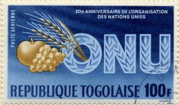 Togo (Rep) Avion Obl Yv: 50 Mi:493 Organisation Des Nations Unies (Beau Cachet Rond) - Togo (1960-...)