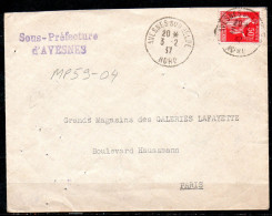 MP59-04 : Dept 59 (Nord) AVESNES SUR HELPE 1937 > Cachet Type A4 - Manual Postmarks