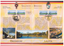 Allemagne Autriche 2003 Emission Commune Salzachbrücke Pont Doc Mixte Germany Austria Joint Issue Mixed Doc - Gemeinschaftsausgaben