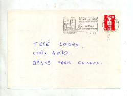 Lettre Flamme Montlhery Foire Chateau  Sur Roulette - Mechanical Postmarks (Advertisement)