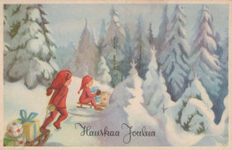 Feliz Año Navidad NIÑOS Vintage Tarjeta Postal CPSMPF #PKG460.A - New Year