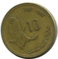 10 CENTIMES 1987 MARRUECOS MOROCCO Hassan II Moneda #AH840.E.A - Morocco