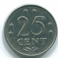 25 CENTS 1971 NETHERLANDS ANTILLES Nickel Colonial Coin #S11548.U.A - Netherlands Antilles