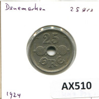 25 ORE 1924 DANEMARK DENMARK Münze Christian X #AX510.D.A - Danimarca