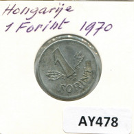 1 FORINT 1970 HONGRIE HUNGARY Pièce #AY478.F.A - Hongarije