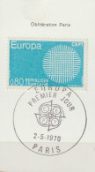 FRANCE : N° 1638 Oblitéré Sur Fragment TàD 1er Jour : 2.5.1970 à Paris(Europa) - PRIX FIXE - - Used Stamps