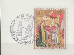 FRANCE : N° 1640 Oblitéré Sur Fragment TàD 1er Jour : 9.5.1970 à Chambéry -73- ("L'annonciation" : Primitif De Savoie) - - Used Stamps