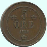 5 ORE 1891 SCHWEDEN SWEDEN Münze #AC650.2.D.A - Suède
