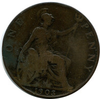 PENNY 1903 UK GREAT BRITAIN Coin #AZ757.U.A - D. 1 Penny