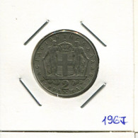 2 DRACHMES 1967 GRÈCE GREECE Pièce #AK374.F.A - Greece