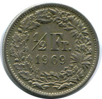 1/2 FRANC 1969 SUIZA SWITZERLAND Moneda #AZ143.E.A - Otros & Sin Clasificación