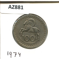 100 MILS 1974 ZYPERN CYPRUS Münze #AZ881.D.A - Cipro