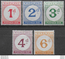 1950 Nyasaland Postage Due Stamps 5v. MNH S.G. N. D1/5 - Altri & Non Classificati