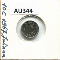 10 CENT 1967 NIEDERLANDE NETHERLANDS Münze #AU344.D.A - 1948-1980: Juliana