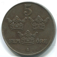 5 ORE 1943 SWEDEN Coin #WW1073.U.A - Suède