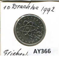 10 DRACHMES 1992 GRÈCE GREECE Pièce #AY366.F.A - Grecia