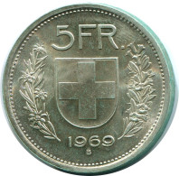 5 FRANCS 1969 SCHWEIZ SWITZERLAND Münze SILBER #AR972.D.A - Otros & Sin Clasificación