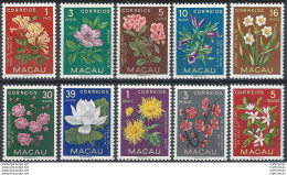 1953 Macao Flowers 10v. MNH Yvert N. 363/372 - Autres & Non Classés