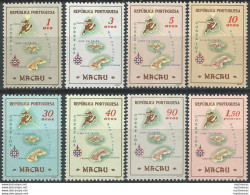 1956 Macao Carta Geografica 8v. MNH Yvert N. 375/382 - Autres & Non Classés