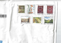 TCHEQUIE 624 + 750481/483 + 5474/548 +557/558 SUR DES TABLEAUX SUR LETTRE RECOMMANDE POUR LA FRANCE - Storia Postale