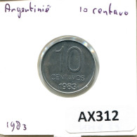 10 CENTAVOS 1983 ARGENTINE ARGENTINA Pièce #AX312.F.A - Argentine