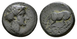 THESSALY LARISSA NYMPH Bronze HORSE PFERD 4.18g/17mm #ANC12400.39.F.A - Griechische Münzen