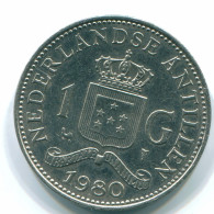 1 GULDEN 1980 NETHERLANDS ANTILLES Nickel Colonial Coin #S12041.U.A - Nederlandse Antillen