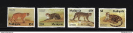 1987 Malaysia, Yvert E Tellier N. 389-92, Animali - Felini, 4 Valori, MNH** - Sonstige & Ohne Zuordnung