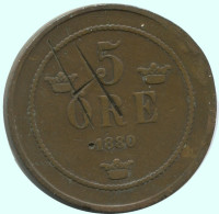 5 ORE 1880 SUÈDE SWEDEN Pièce #AC596.2.F.A - Suède