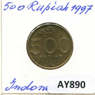 500 RUPIAH 1997 INDONÉSIE INDONESIA Pièce #AY890.F.A - Indonesia