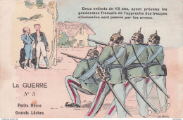 ILLUSTRATEUR METTEIX WW1 LA GUERRE N°5 PETITS HEROS GRANDS LACHES - War 1914-18