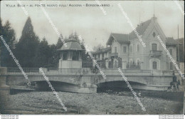 Az491 Cartolina Borgomanero Villa Bina Al Ponte Nuovo Sull'agogna Novara 1909 - Novara