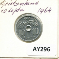 10 LEPTA 1964 GRECIA GREECE Moneda #AY296.E.A - Grèce