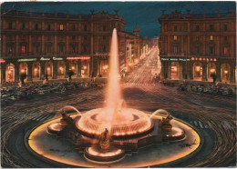 1964 Roma Di Notte Piazza Della Repubblica - Orte & Plätze