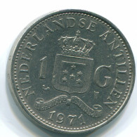 1 GULDEN 1971 ANTILLES NÉERLANDAISES Nickel Colonial Pièce #S11967.F.A - Antille Olandesi