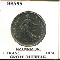 5 FRANCS 1974 FRANCIA FRANCE Moneda #BB599.E.A - 5 Francs