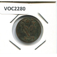 1734 HOLLAND VOC DUIT INDES NÉERLANDAIS NETHERLANDS NEW YORK COLONIAL PENNY #VOC2280.7.F.A - Nederlands-Indië