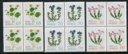 NORWAY 1973 Mountain Flora Blocks Of 4 MNH / **.  Michel 671-73 - Ongebruikt