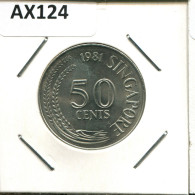 50 CENTS 1981 SINGAPUR SINGAPORE Münze #AX124.D.A - Singapour